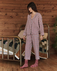 The Great. Sleep Tops | The Pajama Shirt. Bordeaux Plaid - Women