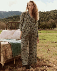 The Great. Sleep Tops | The Pajama Shirt. Geo Medallion Print - Women