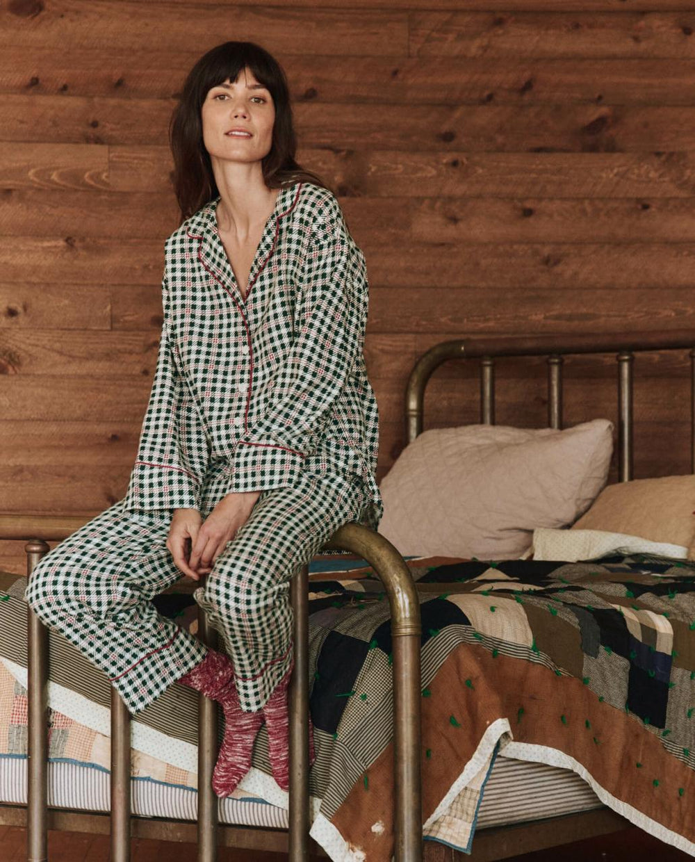 The Great. Sleep Tops | The Pajama Shirt. Winter Pine Plaid - Women