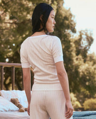 The Great. Sleep Tops | The Pointelle Ballet Tee. White - Women