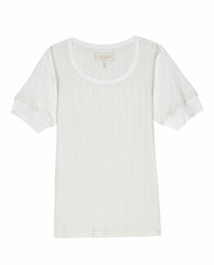 The Great. Sleep Tops | The Pointelle Ballet Tee. White - Women
