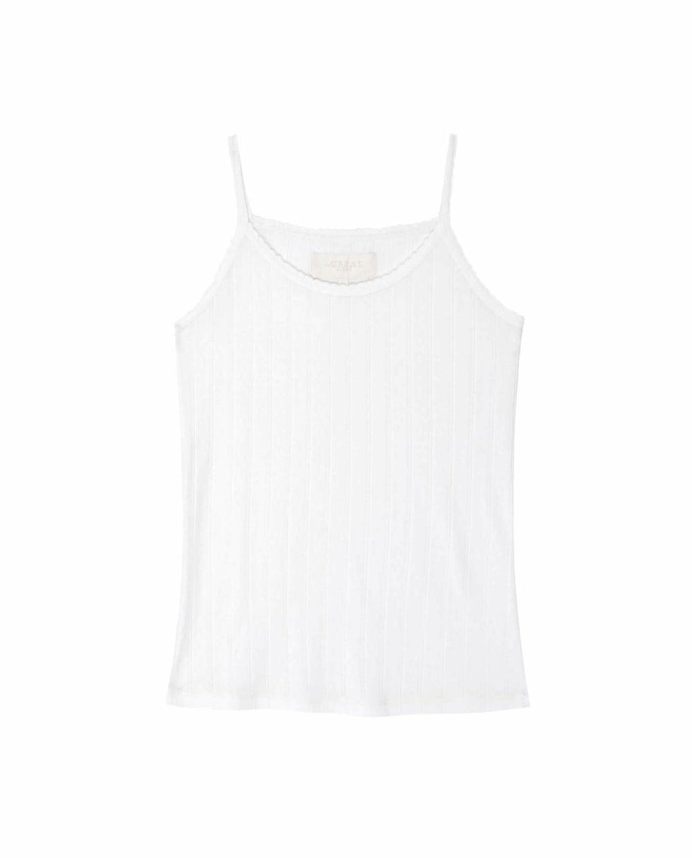 The Great. Sleep Tops | The Pointelle Scallop Sleep Tank. White - Women