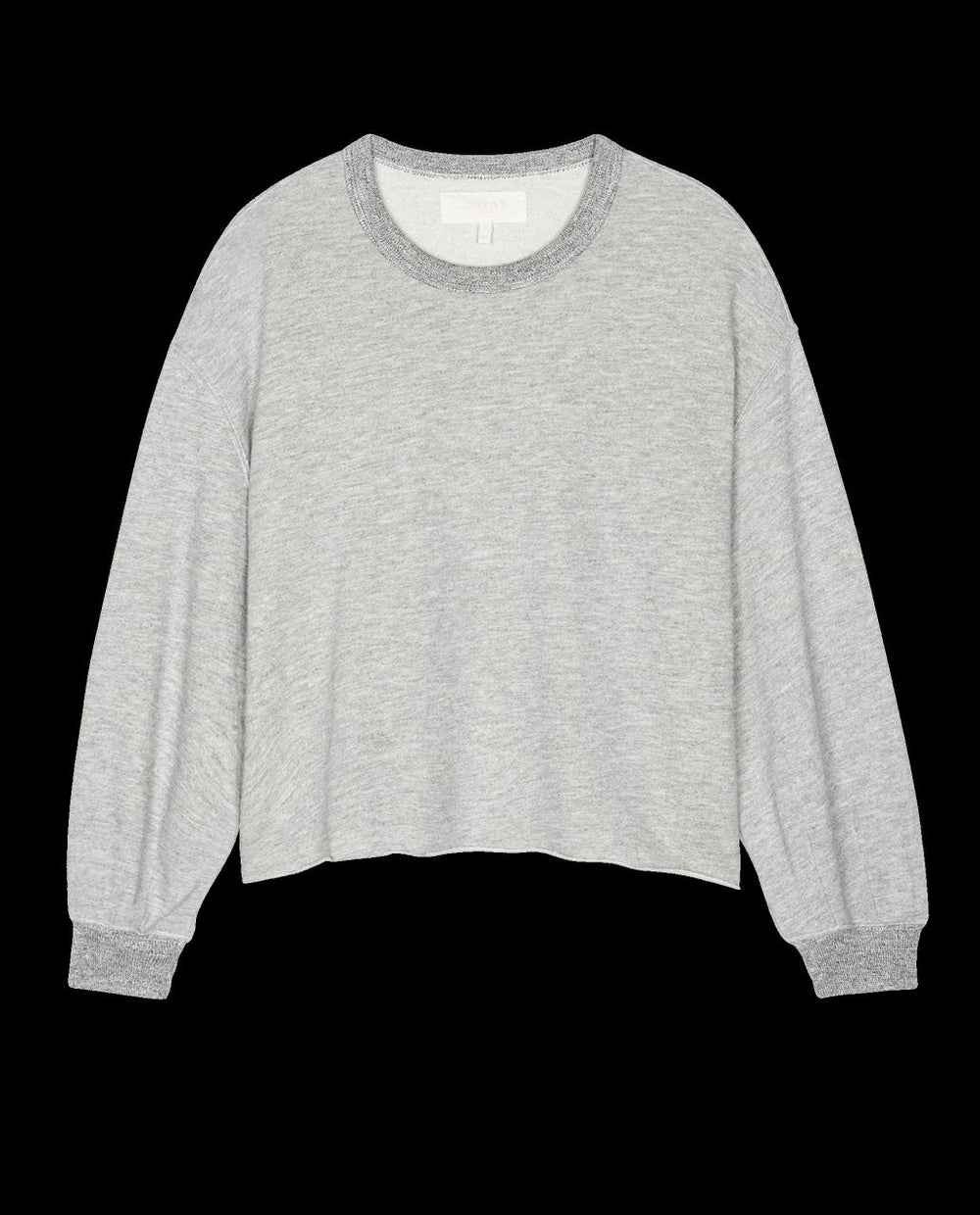 The Great. Sleep Tops | The Sleep Cut Off Sweatshirt. Light Heather Grey - Women