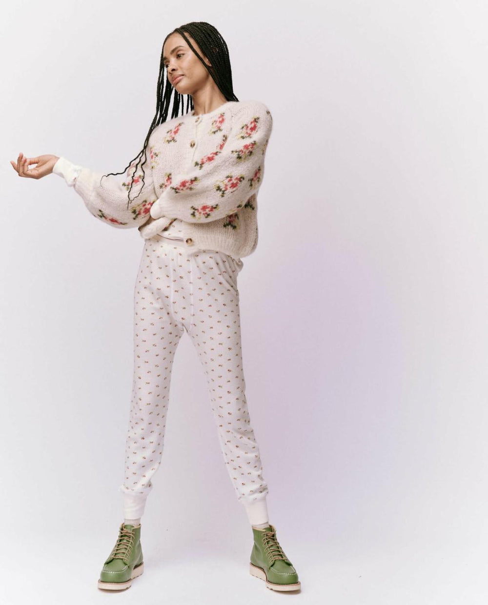 The Great. Sweaters | The Carousel Cardigan. White Heirloom Rose - Women