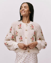 The Great. Sweaters | The Carousel Cardigan. White Heirloom Rose - Women