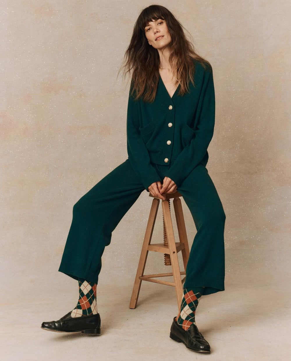 The Great. Sweaters | The Cashmere Varsity Cardigan. Alpine - Women