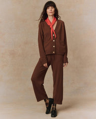 The Great. Sweaters | The Cashmere Varsity Cardigan. Santal - Women