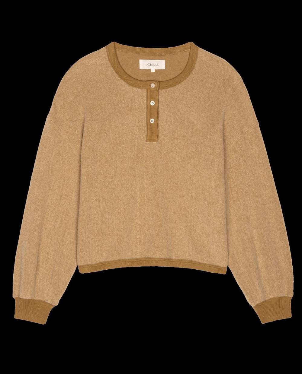 The Great. Sweaters | The Fleece Henley Sweatshirt. Fawn - Women