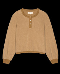 The Great. Sweaters | The Fleece Henley Sweatshirt. Fawn - Women