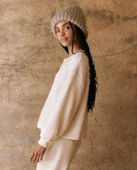 The Great. Sweaters | The Fleece Henley Sweatshirt. Washed White - Women