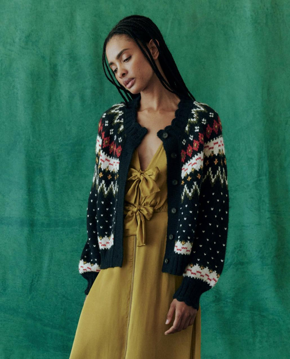 The Great. Sweaters | The Ice Rink Cardigan. Festive Fair Isle - Women