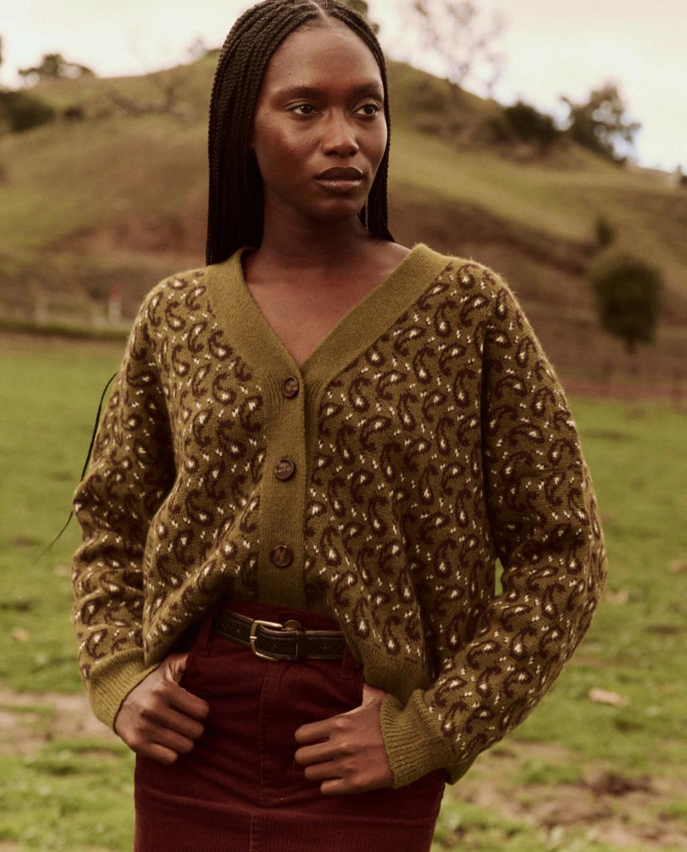 The Great. Sweaters | The Slouch Cardigan. Army Paisley - Women