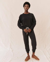 The Great. Sweatpants | The Cropped Sweatpant. Almost Black - Women