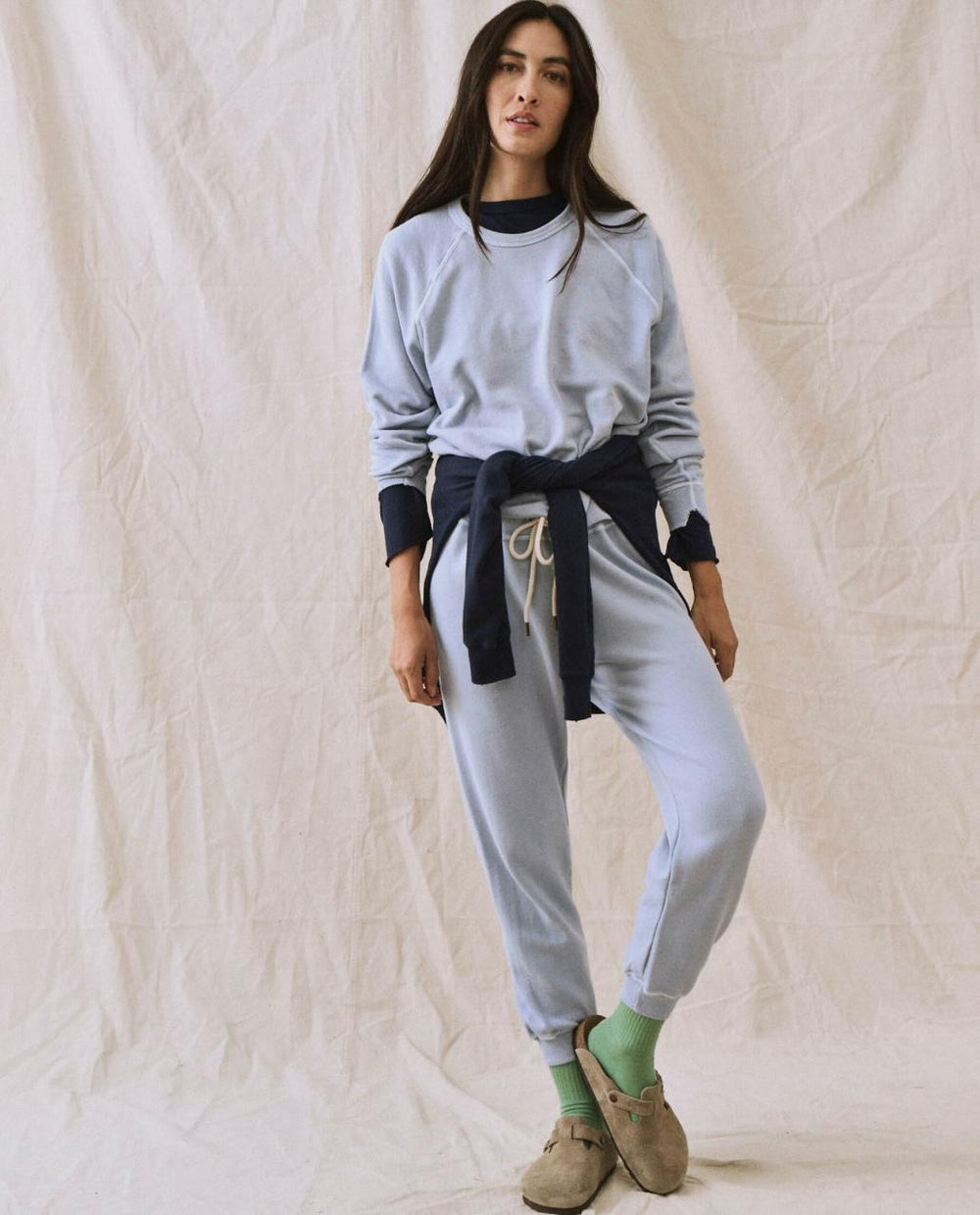 The Great. Sweatpants | The Cropped Sweatpant. Solid Whisper Blue - Women