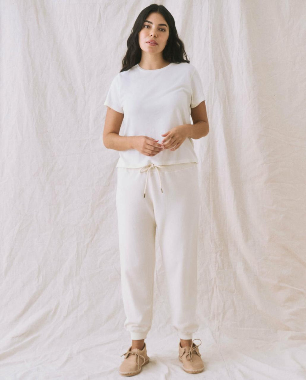 The Great. Sweatpants | The Cropped Sweatpant. Washed White - Women