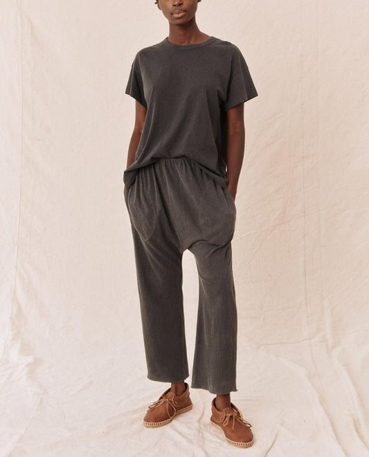 The Great. Sweatpants | The Jersey Crop. Washed Black - Women