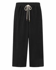 The Great. Sweatpants | The Wide Leg Cropped Sweatpant. Almost Black - Women