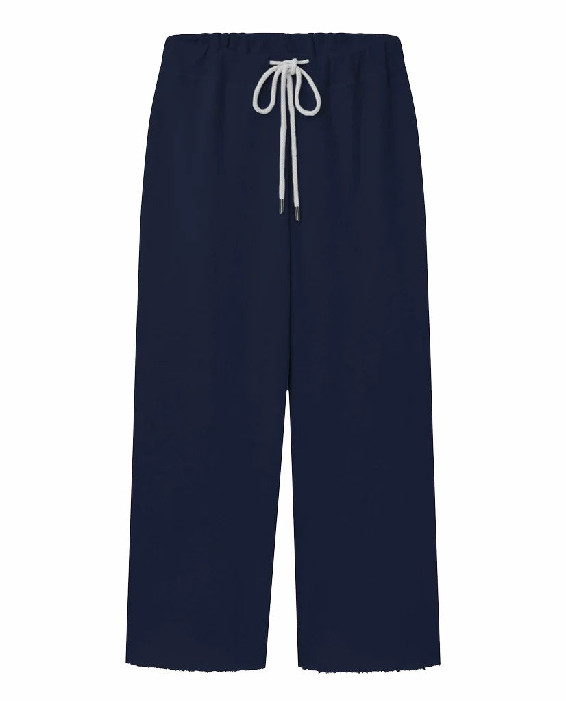 The Great. Sweatpants | The Wide Leg Cropped Sweatpant. True Navy - Women