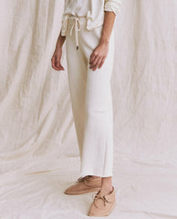 The Great. Sweatpants | The Wide Leg Cropped Sweatpant. Washed White - Women