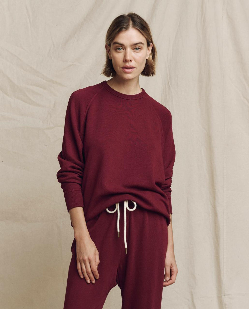 The Great. Sweatshirts | The College Sweatshirt. Solid Plum - Women