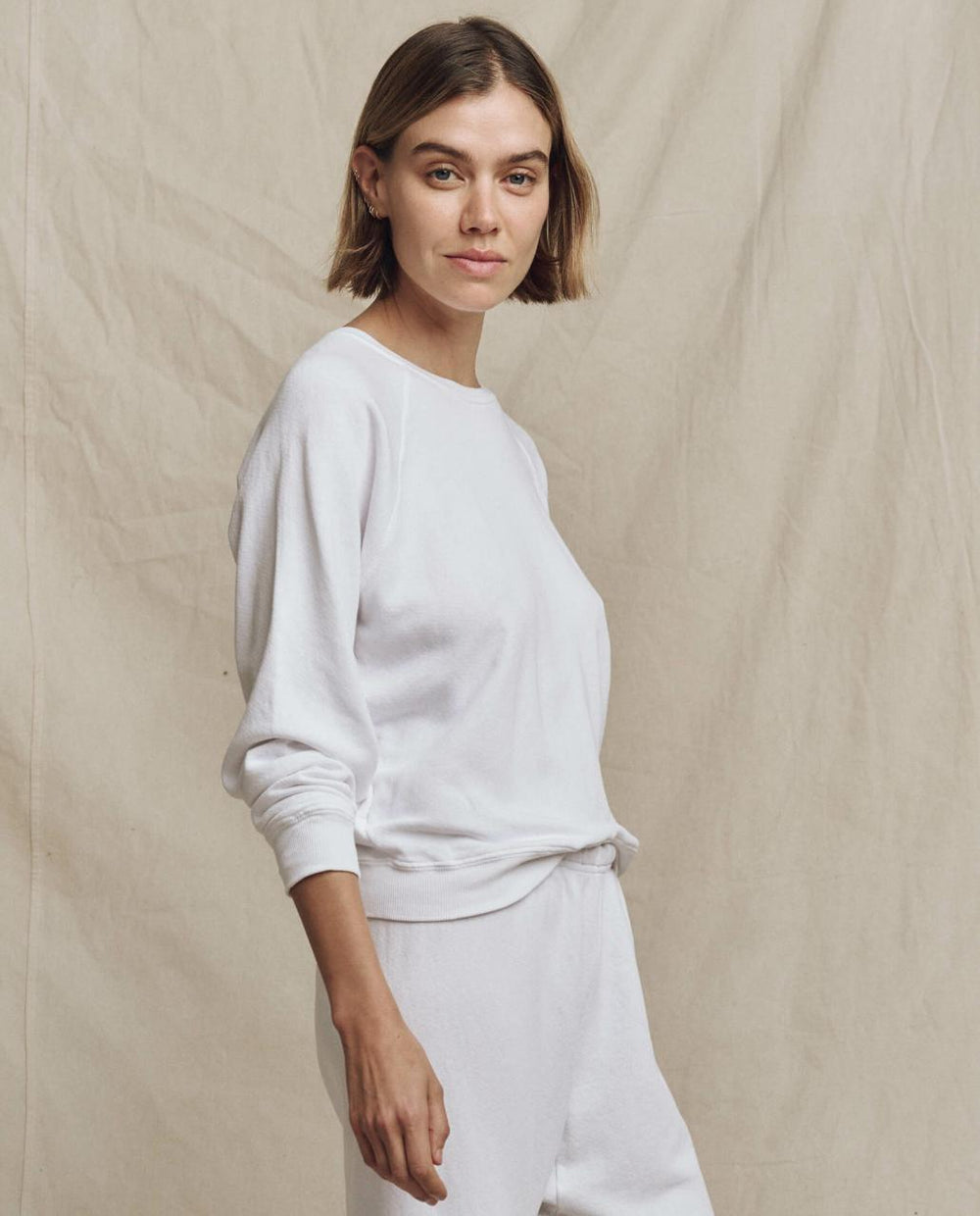 The Great. Sweatshirts | The College Sweatshirt. Solid True White - Women