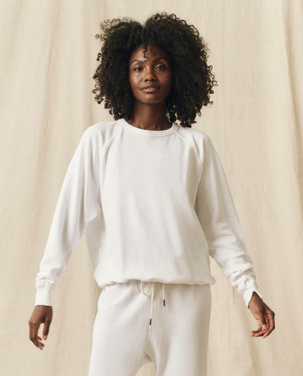 The Great. Sweatshirts | The College Sweatshirt. Solid True White - Women