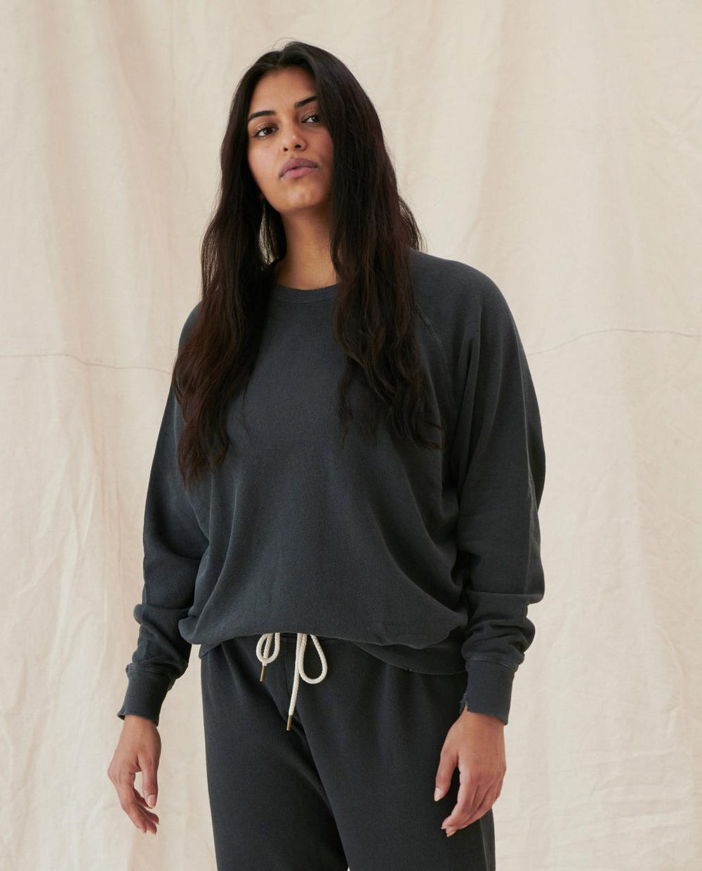 The Great. Sweatshirts | The College Sweatshirt. Washed Black - Women