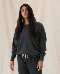 The Great. Sweatshirts | The College Sweatshirt. Washed Black - Women