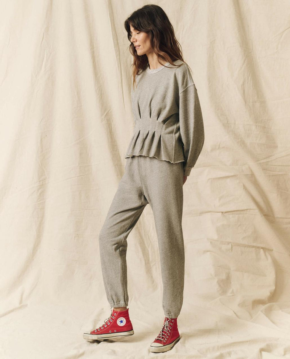 The Great. Sweatshirts | The Corset Sweatshirt. Varsity Grey - Women