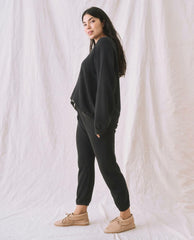 The Great. Sweatshirts | The Slouch Sweatshirt. Solid Almost Black - Women