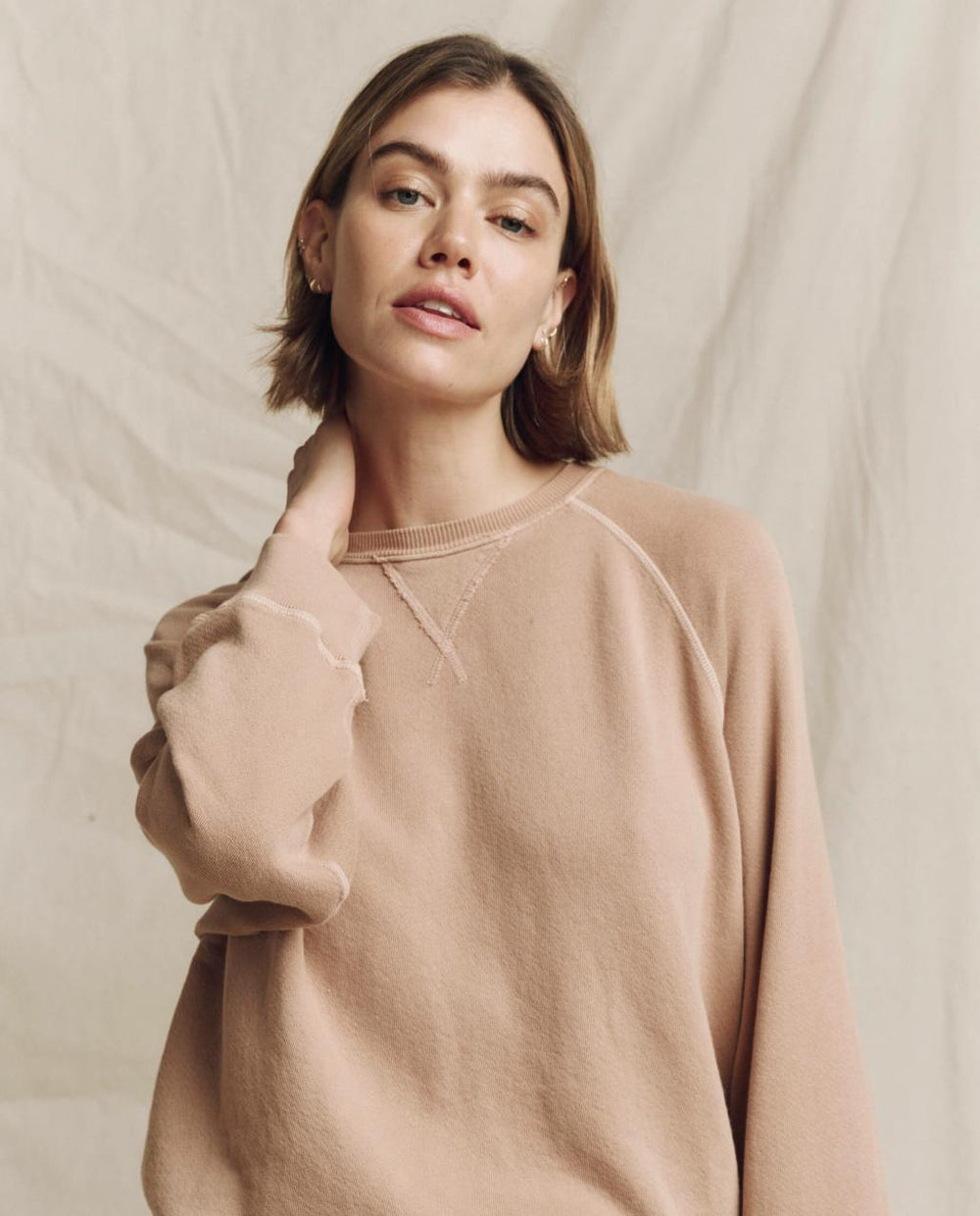The Great. Sweatshirts | The Slouch Sweatshirt. Solid Biscotti - Women