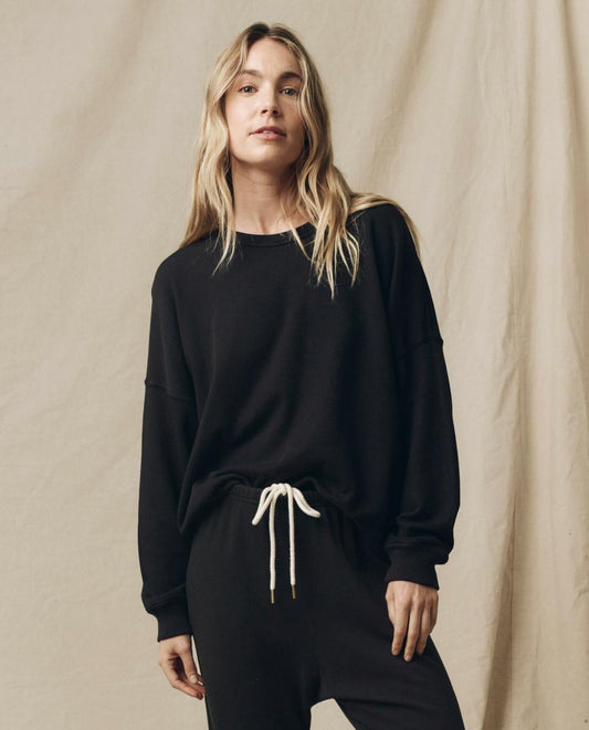 The Great. Sweatshirts | The Teammate Sweatshirt. Solid Almost Black - Women