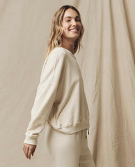 The Great. Sweatshirts | The Teammate Sweatshirt. Solid Washed White - Women