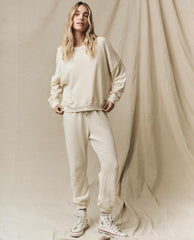 The Great. Sweatshirts | The Teammate Sweatshirt. Solid Washed White - Women