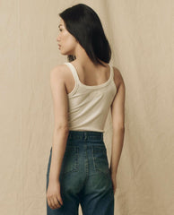 The Great. Tanks | The Slim Tank. Solid True White - Women