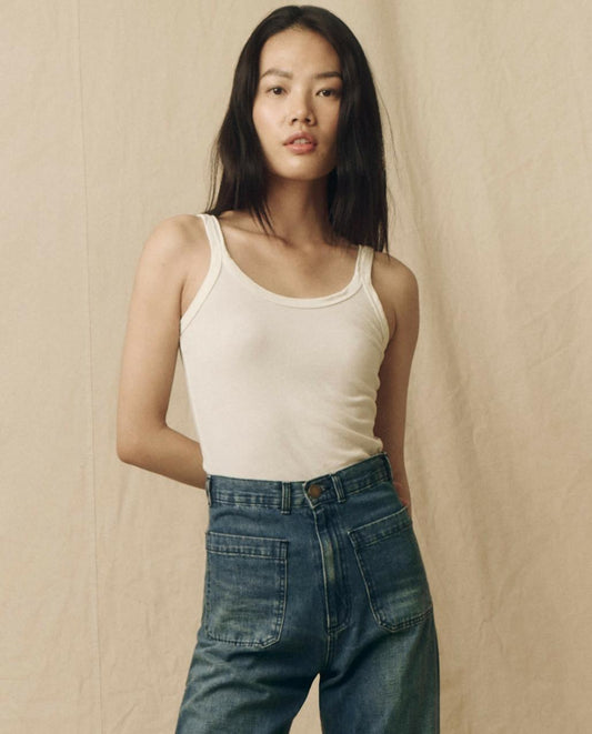 The Great. Tanks | The Slim Tank. Solid True White - Women