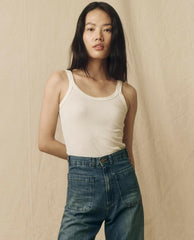 The Great. Tanks | The Slim Tank. Solid True White - Women