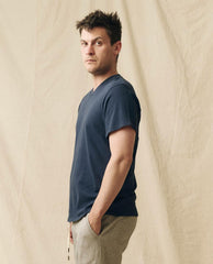 The Great. Tees & Sweats | The Men's Boxy Crew. True Navy - Men