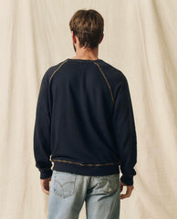 The Great. Tees & Sweats | The Men's College Sweatshirt. Graphic Stargazer Blue With Mountain - Men