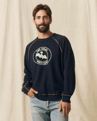 The Great. Tees & Sweats | The Men's College Sweatshirt. Graphic Stargazer Blue With Mountain - Men
