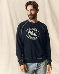 The Great. Tees & Sweats | The Men's College Sweatshirt. Graphic Stargazer Blue With Mountain - Men