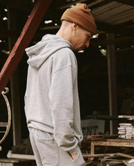 The Great. Tees & Sweats | The Men's Gym Drawstring Hoodie. Varsity Grey - Men