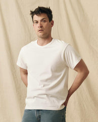 The Great. Tees & Sweats | The Men's Pure Knits Boxy Crew. Solid True White - Men