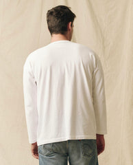 The Great. Tees & Sweats | The Men's Pure Knits Long Sleeve Boxy Crew. Solid True White - Men