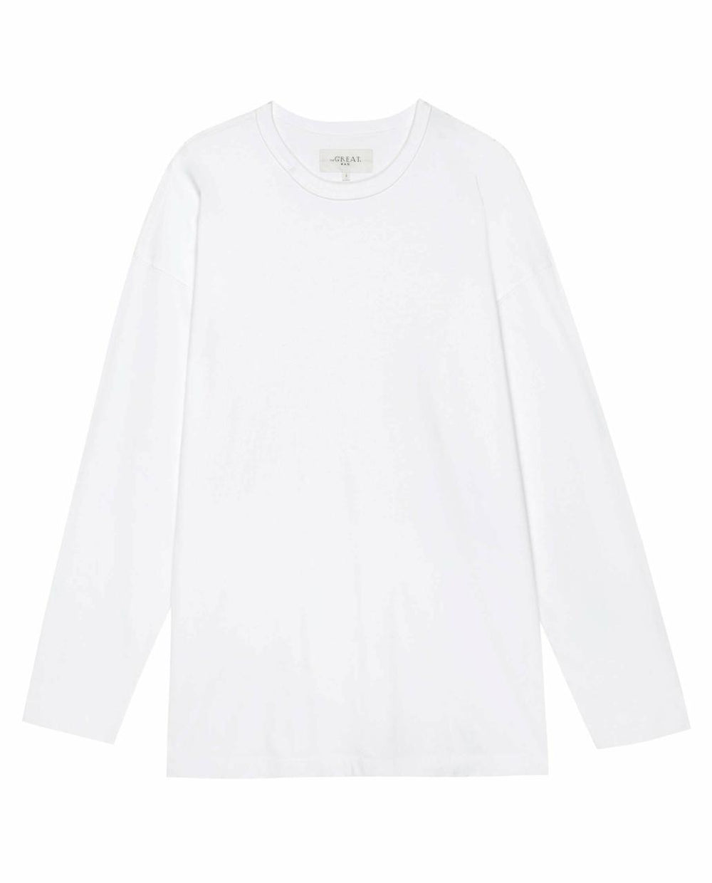 The Great. Tees & Sweats | The Men's Pure Knits Long Sleeve Boxy Crew. Solid True White - Men