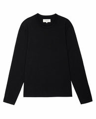 The Great. Tees & Sweats | The Men's Pure Knits Long Sleeve Slim Crew. Solid Almost Black - Men