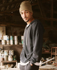 The Great. Tees & Sweats | The Men's Zip Up Hoodie. Almost Black - Men