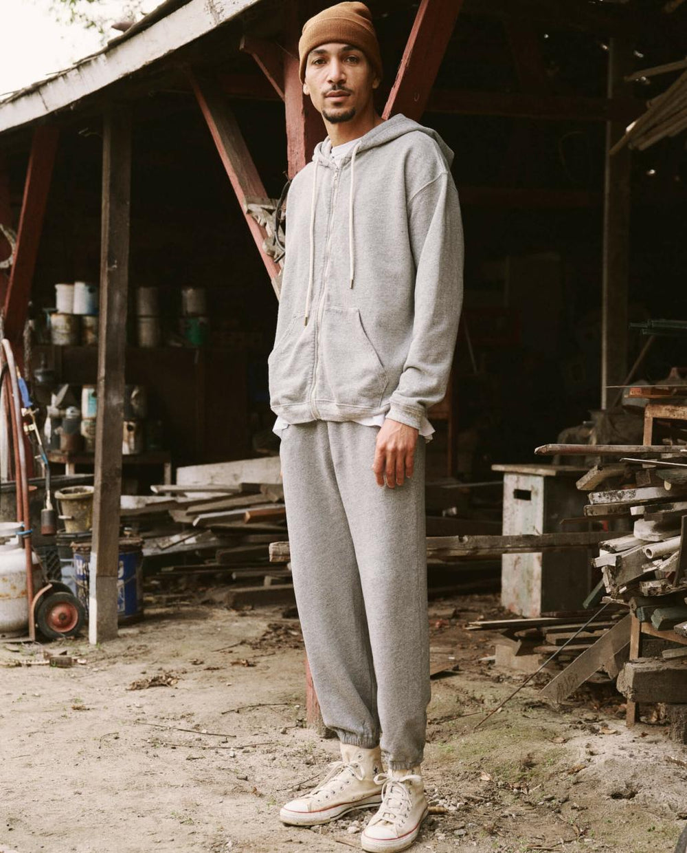 The Great. Tees & Sweats | The Men's Zip Up Hoodie. Varsity Grey - Men