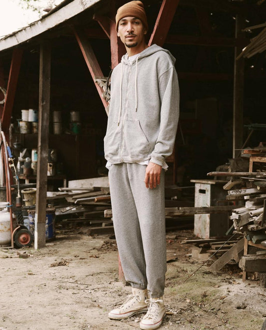 The Great. Tees & Sweats | The Men's Zip Up Hoodie. Varsity Grey - Men