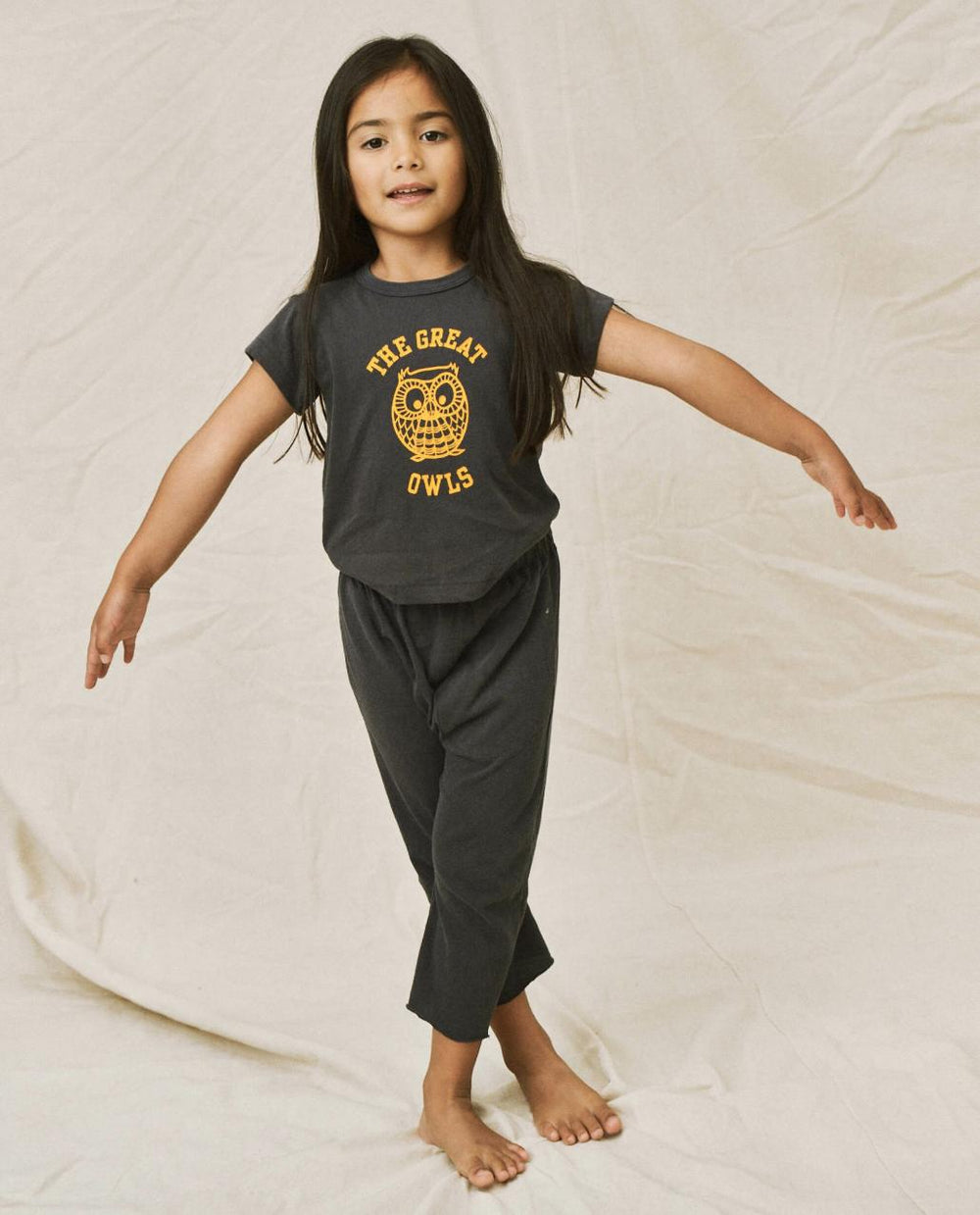 The Great. Tees & Sweats | The Little Boxy Crew. Graphic Navy With Owl Graphic - Kids